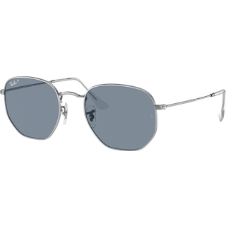 Ray - Ban Unisex RB3548N HEXAGONAL 003/02 Solbriller Stål Sølv Blå Geometrisk Polariseret
