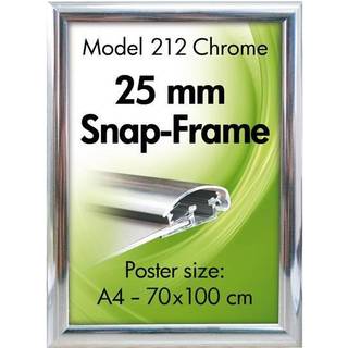 Klapramme Krom look, med 25 mm aluprofil, A4
