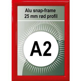Snapramme A2 med 25mm rød aluminium ramme