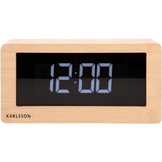 Karlsson Boxed LED Light Wood Table Clock Bordur KA5899WD - Unisex - Quartz - Wood