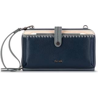 SAK IRIS -smartphone CrossBody Purse - Women's mobiltelefonpose & tegnebog til hverdag - Konvertibel armb?nd med lynl?s i st?vet bl? blok/l?der