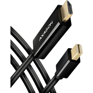 Axagon RVDM-HI14C2 Mini-DisplayPort zu HDMI Adapterkabel 4K/30 Hz 180 cm lang - Kabel - Digital/Display/Video 1,8 m Mini DisplayPort Sort