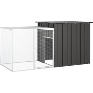 kaninbur 200x91x100 cm galvaniseret stål antracitgrå