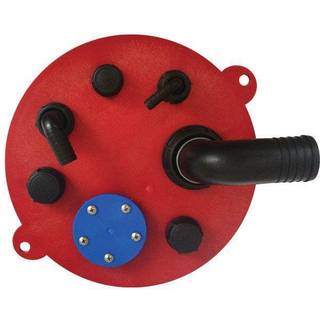 Tilslutningslåg til brændstoftanke Nuova Rade Diablo Easy Switch, Ø38 mm (påfyldning), Ø16 mm (udluftning), Ø10 mm (udløb), plast, rød
