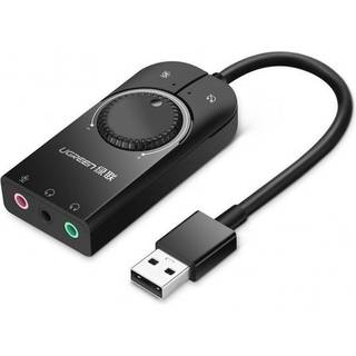 UGREEN USB ekstern stereolydkortadapter, 15cm - Sort