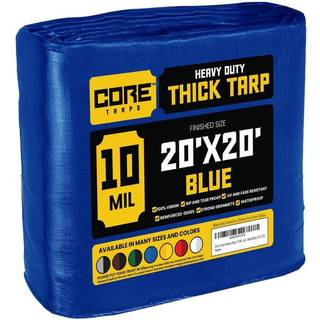 Kerne tarps Heavy Duty 10 Mil Tarp Cover Vandtæt UV -resistent Rip and Tear Proof Poly Tarpaulin med forstærkede kanter til tagcamping Patio Pool
