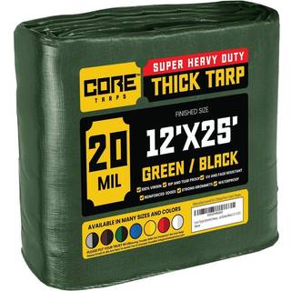 Kerne tarps ekstrem kraftig 20 mil tarp cover vandtæt UV -resistent rip og tåre bevis poly tarpaulin med forstærkede kanter til tagcamping gårdha