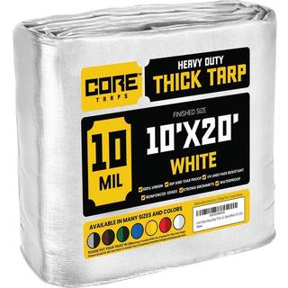 Kerne tarps Heavy Duty 10 Mil Tarp Cover Vandtæt UV -resistent Rip and Tear Proof Poly Tarpaulin med forstærkede kanter til tagcamping Patio Pool