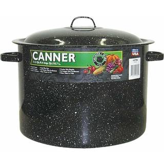 Granit Ware Emalje på stål 12-kvart vandbad Canner med låg sort
