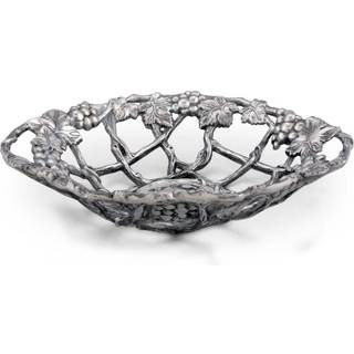 Arthur Court Grape Pattern Fruit/Centerpiece Metal Basket - St?bt aluminium 14 tommer lang x 12 tommer bred