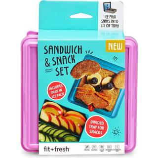 Fit & frisk opdelt transportør med aftagelig is frokostpakke 5,75 """" x 6 """" x 3,625 """" farver kan variere