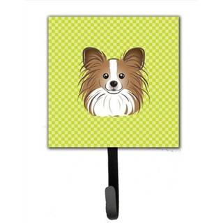 """" Caroline's Treasures BB1310SH4 Checkerboard Lime Green Papillion Leash eller Key Holder Small Multicolor """"