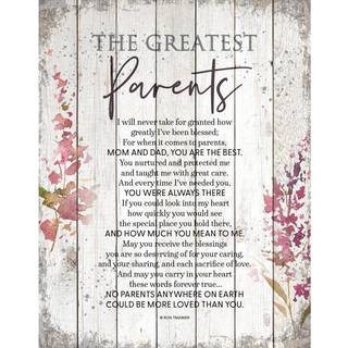 Dexsa Greatest Parents Wood Plaque - lavet i USA - 11,75 i x 15 in - klassisk lodret rammevæg hængende dekoration | Mor & far du er den bedste |