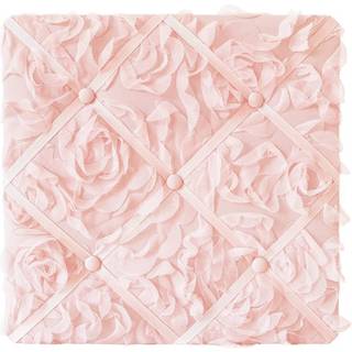 Sweet JoJo Designs Pink Floral Rose Fabric Memory Memo Photo Bulletin Board - Solid Light Blush Flow