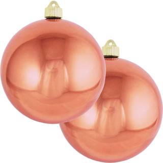 Jul af Krebs 6 """" (150 mm) skinnende to cent kobber [2 stykker] Ekstra store faste store store store store udendørs plastiske UV -kuglepynt hænge