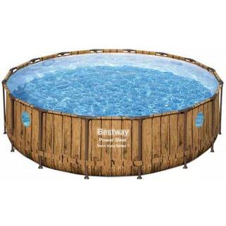 Bestway, Power Steel Swim Vista Rund Pool, 488 x 122 cm m/ tilbehør [Levering: 1-2 dage]