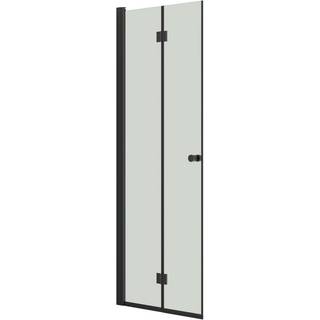 Scanbad Match B foldedør, B77-79 cm, H 200 cm, sort/klart glas