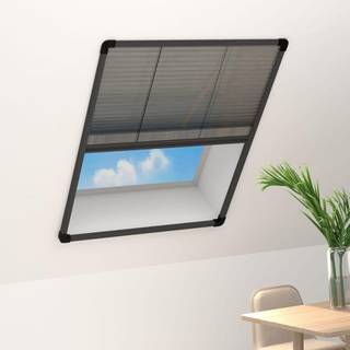 plisseret insektnet til vinduer 80x100 cm aluminium antracitgrå