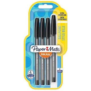 Paper Mate InkJoy 100ST Ballpoint Pens | Medium spids (0,7 mm) | Sort | 4 styk