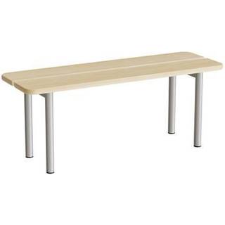 Siddebænk Pausa 550, 1100 mm, birk laminat, alugråt stel
