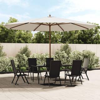 haveparasol med træstang 400x273 cm sandfarvet