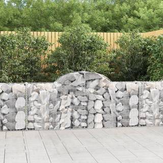 buede gabionkurve 3 stk. 200x30x80/100 cm galvaniseret jern
