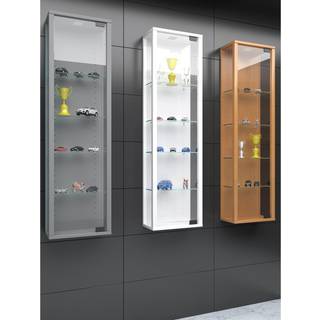 StanoMini glasmontre væghængt 1 glaslåge hvid.