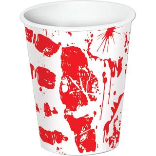 Beistle Halloween Party Decoration Bloody Handprints Cups 9 oz.- Pack of 12