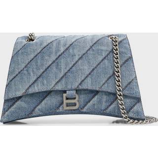 Balenciaga Crush Medium denim shoulder bag - blue - One Size