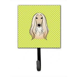 """" Caroline's Treasures BB1306SH4 Checkerboard Lime Green Afghan Hound Leash eller Key Holder Small Multicolor """"
