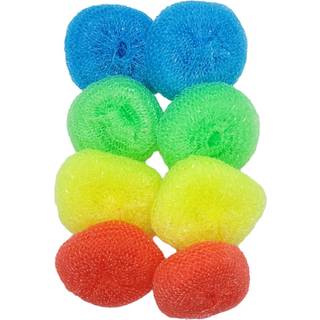 Handy husholdningsartikler rundt om ikke -scratch nylon Alle overfladeskålskurspuder - Tilfældige farver (8 padpakke)