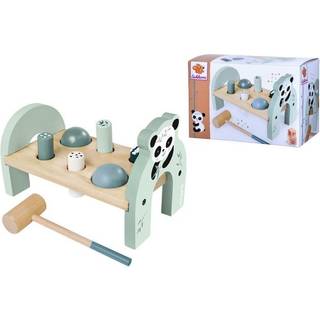 Eichhorn: Bænk med hammer, panda design - legetøj i træ