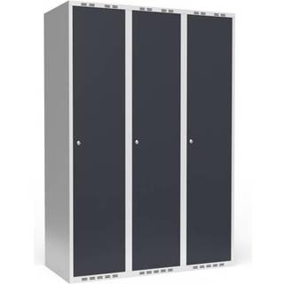 Garderobeskab 3x400 mm Lige tag 1 rum i højden Antracit dør Cylinderlås