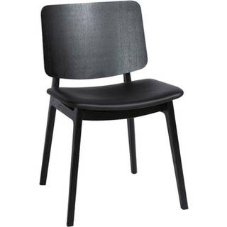 Magnus Olesen Seating - 'Freya', black, leather in Black Oak / Leather