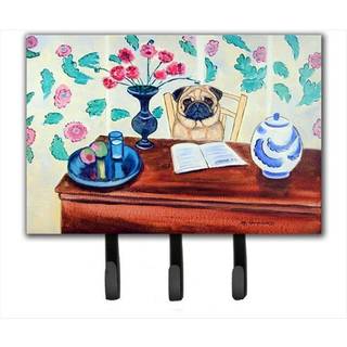 """" Caroline's Treasures 7253TH68 Pug Leash Holder eller Key Hook Large Multicolor """"