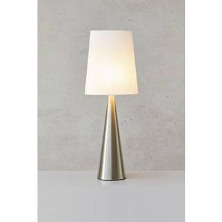 Conus bordlampe med offwhite skærm, nikkel