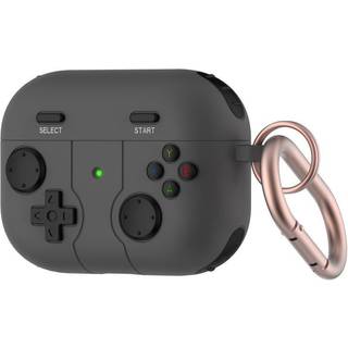 Apple Airpods Pro 2nd Gen (2022) Silikone Cover Spil Controller m. Karabinhage - Sort