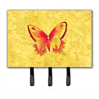 """" Caroline's Treasures 8857th68 Butterfly on Yellow Leash eller Key Holder Large Multicolor """"