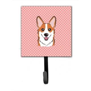 """" Caroline's Treasures BB1254SH4 Checkerboard Pink Corgi Leash eller Key Holder Small Multicolor """"