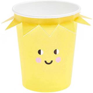Pappbecher Sonne 250ml 8 Stück - Gelb