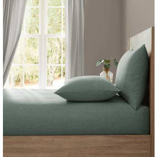 Lazy Linen Lazy Linen Green Washed 100% Linen Fitted Sheet