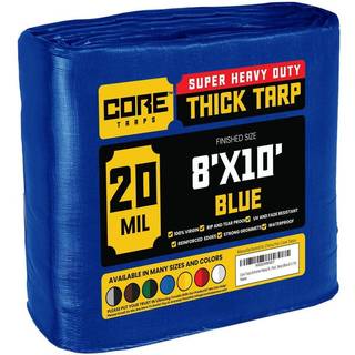 Core Tarps Extreme Heavy Duty 20 Mil Tarp Cover Vandtæt UV -resistent Rip and Tear Proof Poly Tarpaulin med forstærkede kanter til tagcamping Pat