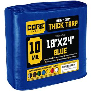 Kerne tarps Heavy Duty 10 Mil Tarp Cover Vandtæt UV -resistent Rip and Tear Proof Poly Tarpaulin med forstærkede kanter til tagcamping Patio Pool