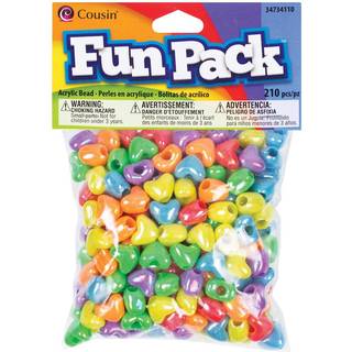 F?tter DIY Fun Pack Acrylic Heart Beads 210/PKG-assorterede forskellige farver