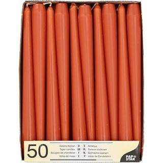 50 stk. Russetfarvede Stearinlys 25 cm – Skab varm efterårsstemning til festen