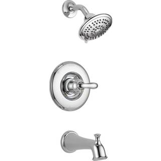 Delta Faucet Linden 14-serie enkeltfunktionskar og bruser trim-s?t med 5-spray touch-rene brusehoved Chrome T14494 (ventil ikke inkluderet)