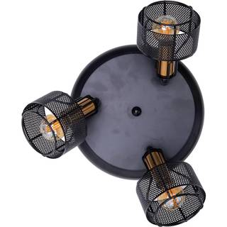 Foro loftrondel, 3 lyskilder, sort/guld