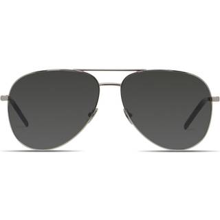 SAINT LAURENT Unisex CLASSIC 11 010 Solbriller Metal Sølv Grå Pilot Normal