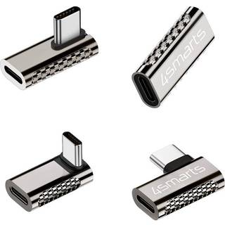 4Smarts USB-C til USB-C Vinklet Adaptersæt - 4 stk. - Sort