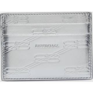 Balenciaga BB leather card holder - silver - One Size